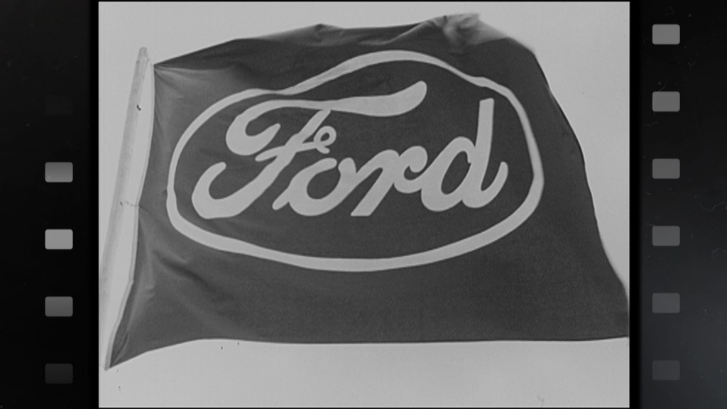 Foto: Flagge mit dem Logo von Ford