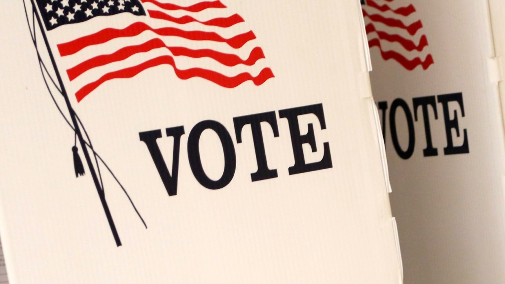 Eine Frau in einem Wahlstand während der Midterms in den USA