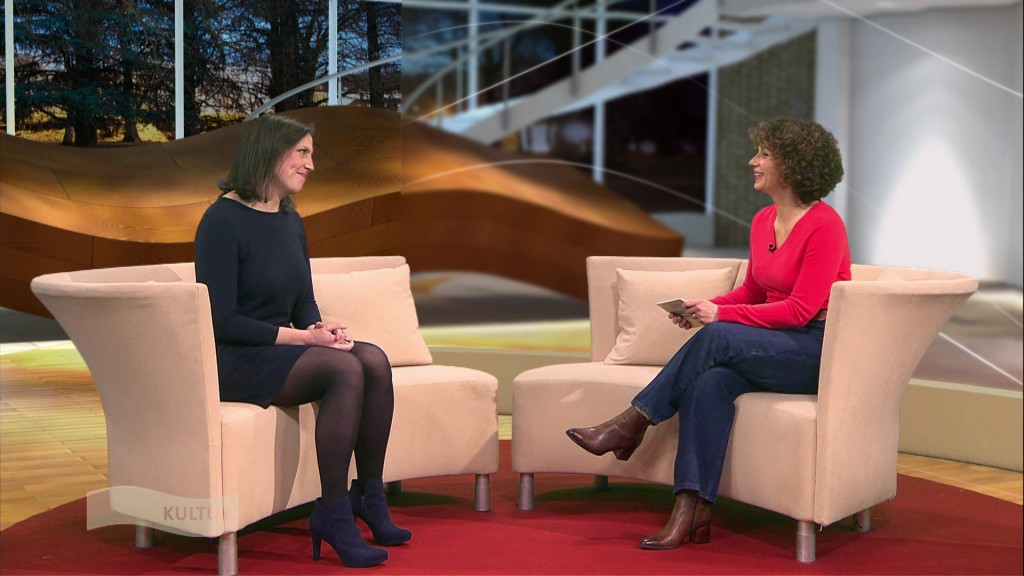 Foto: SR-Moderatorin Christine Alt mit Luca Pauer im Interview