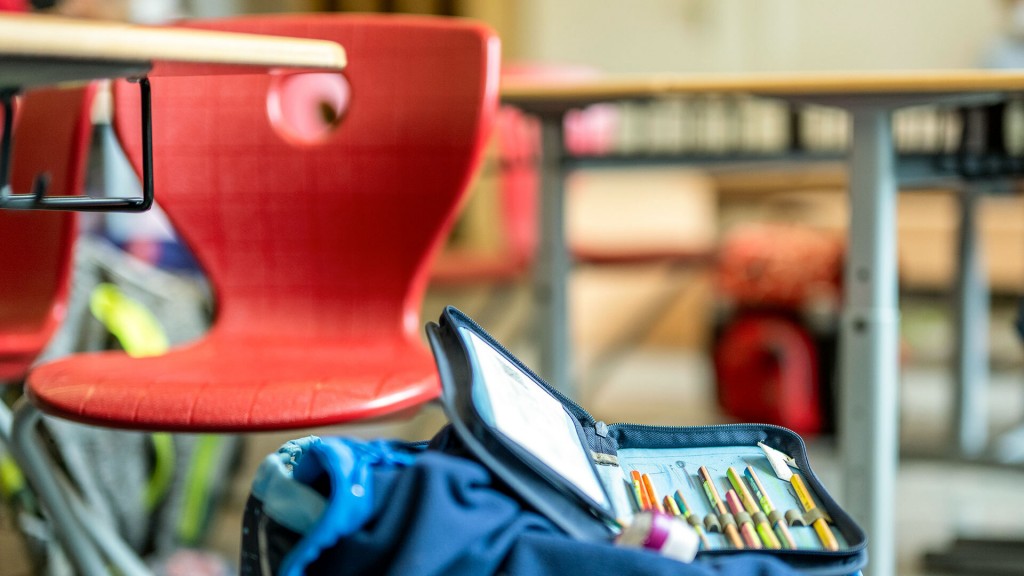 Foto: Ein Stiftemäppchen liegt im Klassenraum