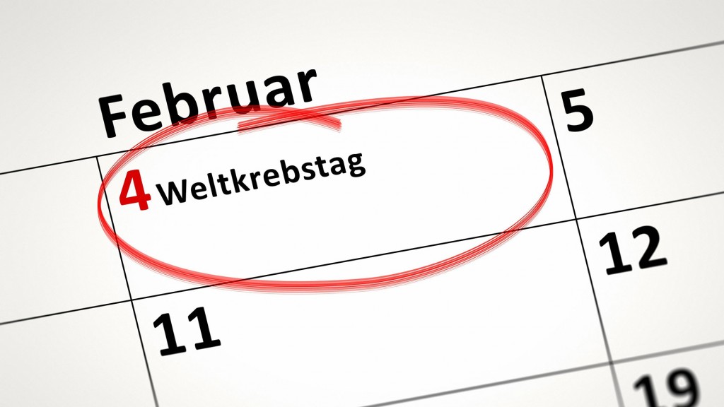 Foto: Kalenderblatt, auf dem der Weltkrebstag am 4. Februar markiert ist