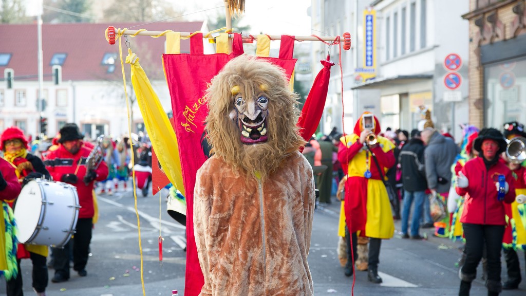 Eine Gruppe beim Rosenmontagsumzug in Neunkirchen