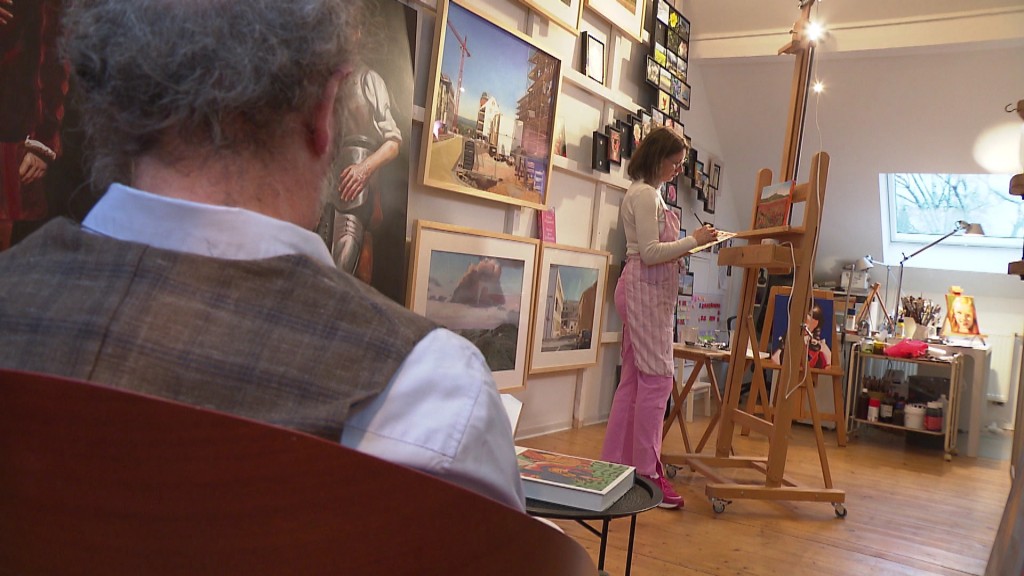 Das Künstlerehepaar im Atelier