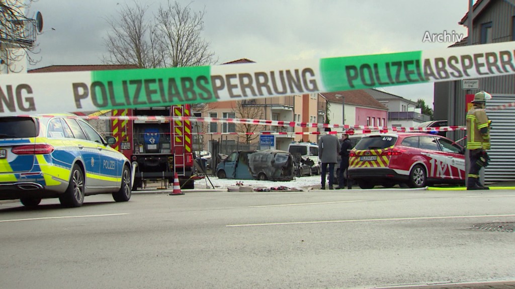 Foto: Tatort des überfallenen Geldtransporters