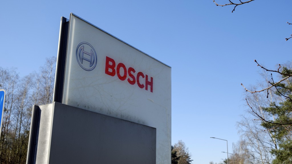 Firmenschild Bosch Werk in Homburg