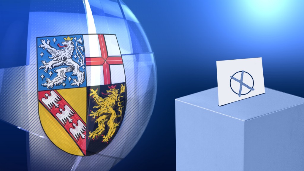 Foto: Wahlurne und das Saarlandwappen