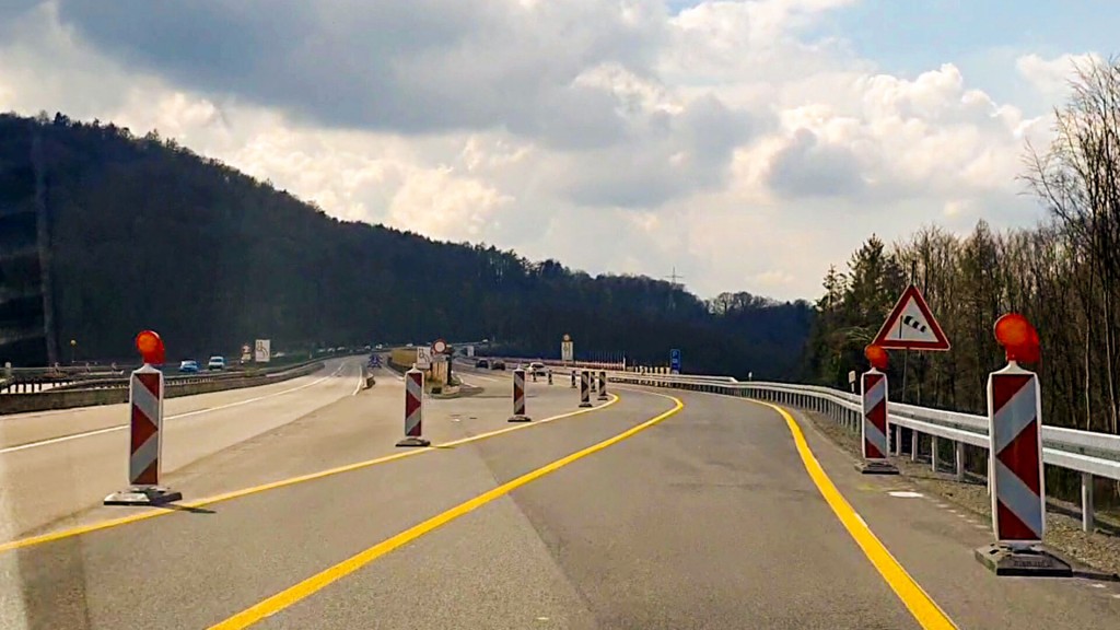 Verkehrsführung auf der neuen Grumbachtalbrücke bei St. Ingbert