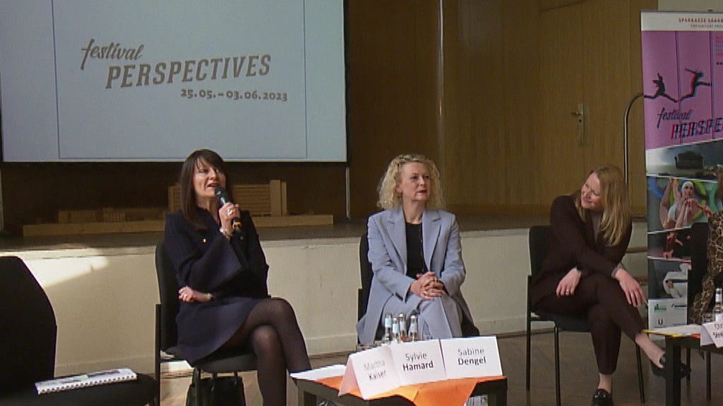 Sylvie Hamard (links) auf der Pressekonferenz zur Perspectives 2023