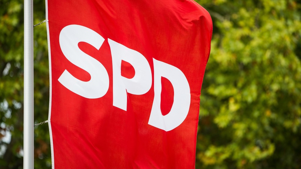 Foto: Eine SPD-Fahne im Wind