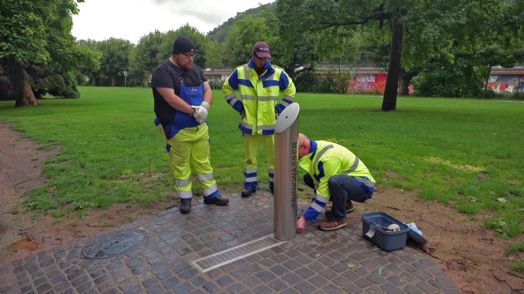 Foto: Ein neuer Trinkwasserbrunnen wurde in Saarbrücken installiert