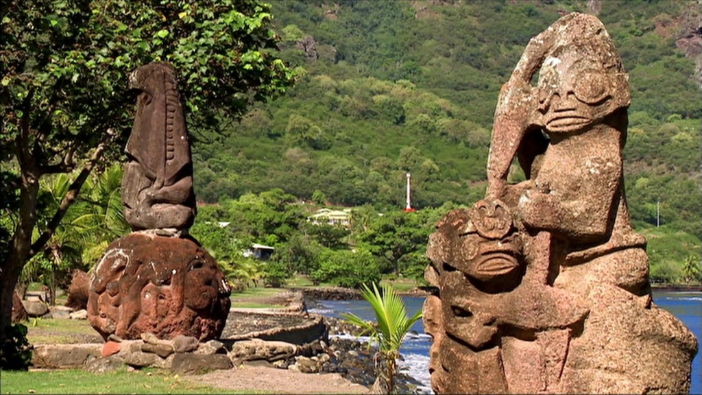 Foto: Statue auf den Marquesas
