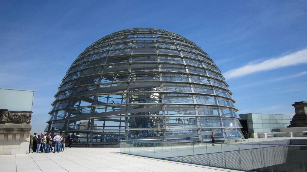 Die Glaskuppel des Reichstags in Berlin 