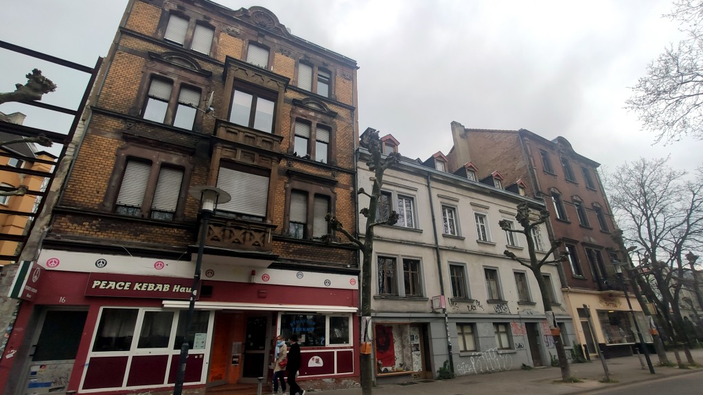 Zur Diskussion stehende Häuser und Grundstücke im Nauwieser Viertel