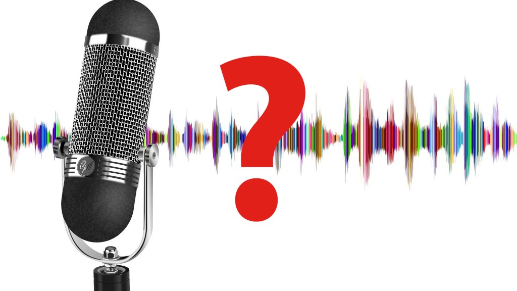 Mikrofon und Fragezeichen vor einer Hüllkurve