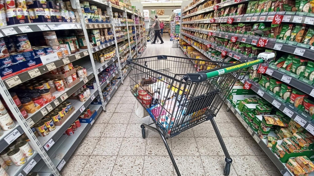 Einkaufswagen im Supermarkt