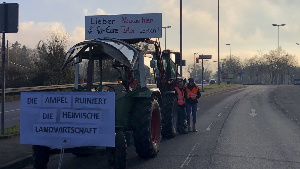 Bauern protestieren vor dem saarländischen Landtag