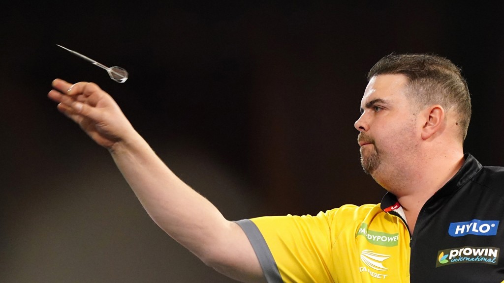 Gabriel Clemens bei der Darts-WM 2024 in London.