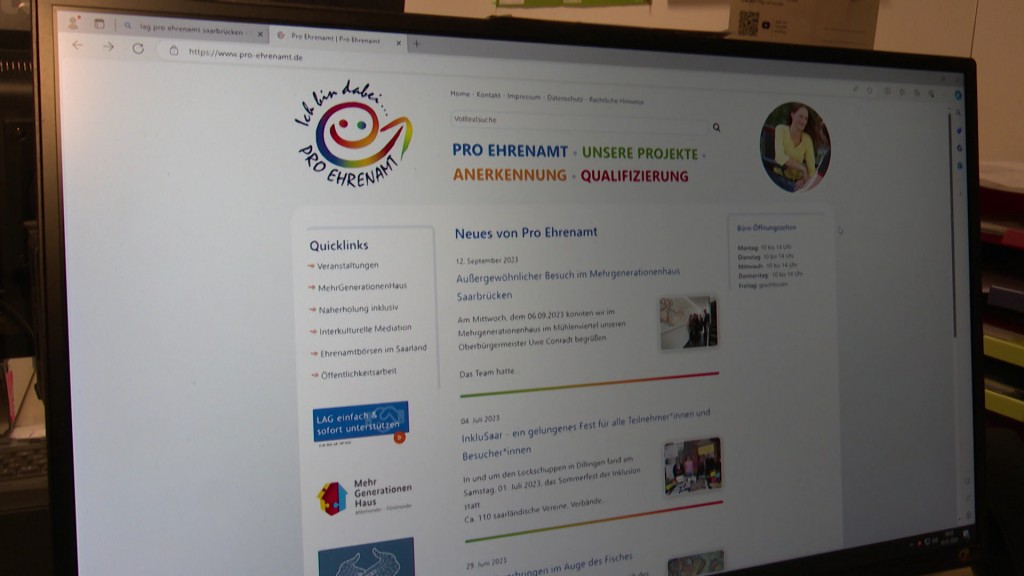 Foto: Pro-Ehrenamt-Homepage auf einem Computer-Screen