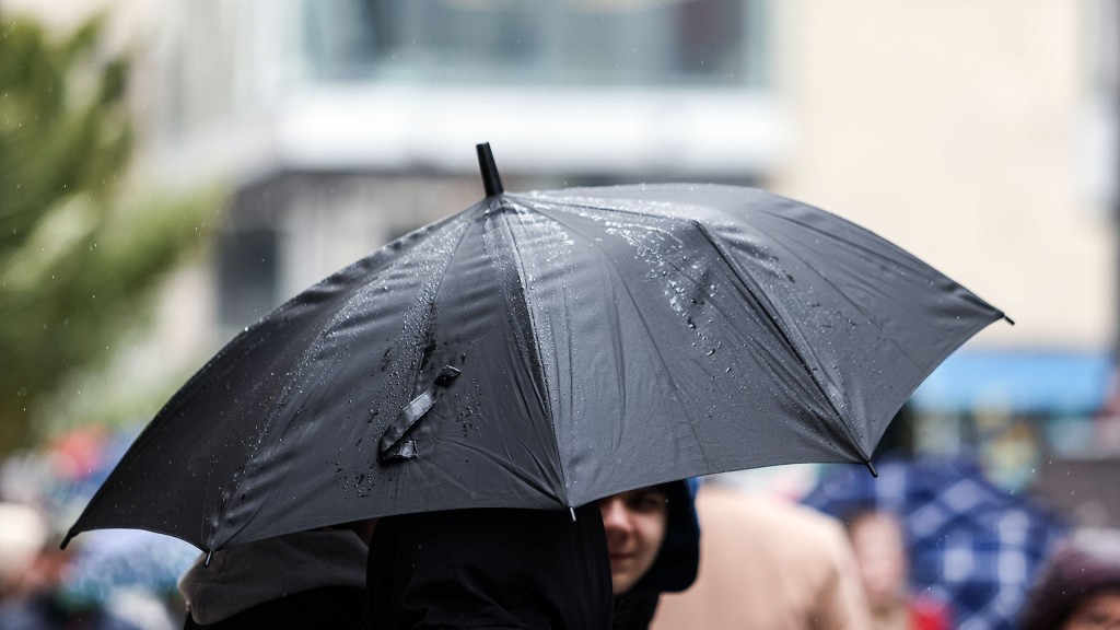 Ein schwarzer Regenschirm