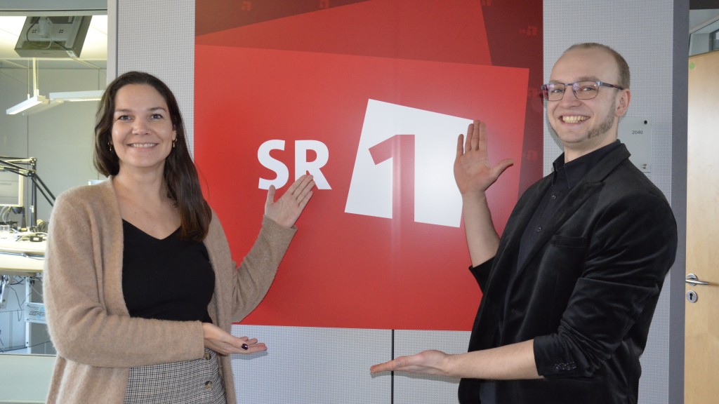 Jakob Mathias mit Jessica Werner im SR 1 Studio