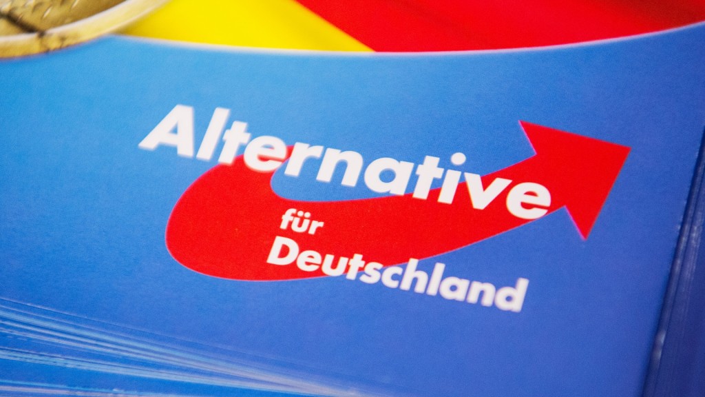 Das Logo der AfD auf einem Flyer