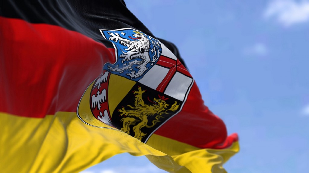 Wehende Saarlandflagge 
