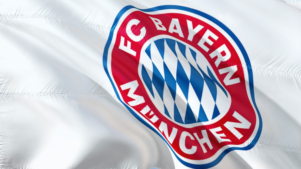 Fahne mit dem Logo von FC Bayern München