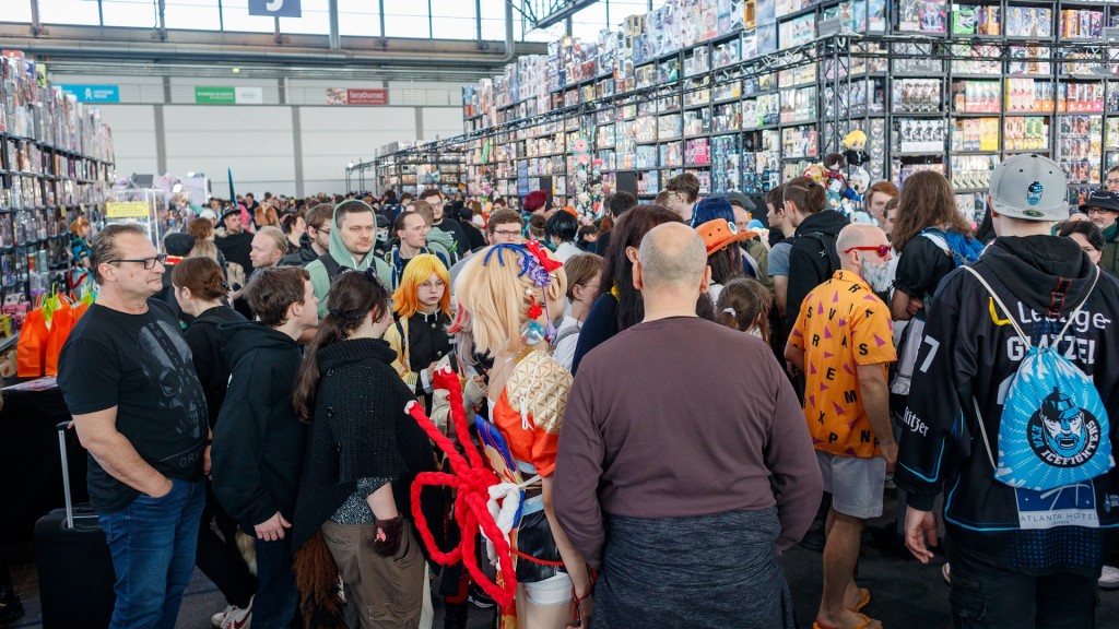 Leipziger Buchmesse 2024. Tausende Besucher in den Messehallen.