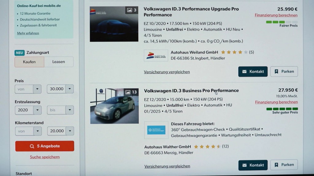 Foto: Desktop mit E-Auto Angeboten