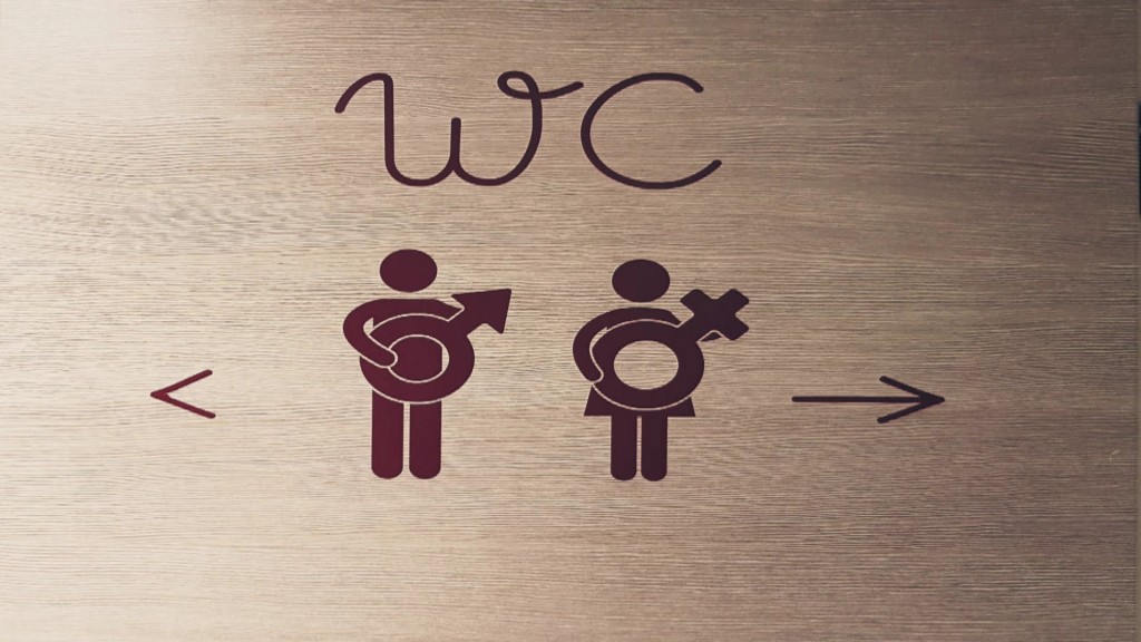 Foto: WC Schild mit Symbol-Figuren