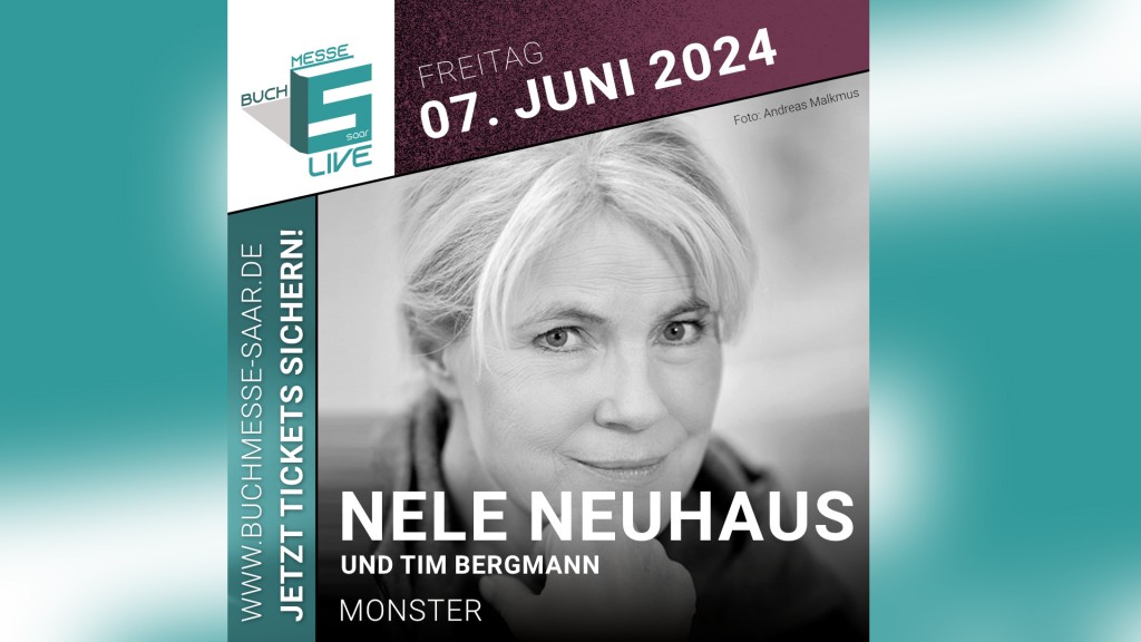 Plakat Lesung Nele Neuhaus auf der Buchmesse Saar