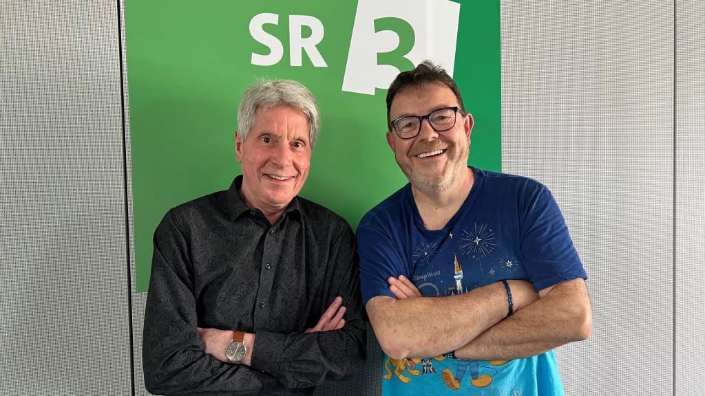 Wolfgang Hofer und SR 3-Moderator Christian Job