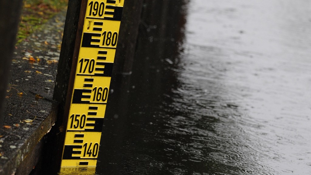Foto: Wasserstandsanzeige an einem Fluss