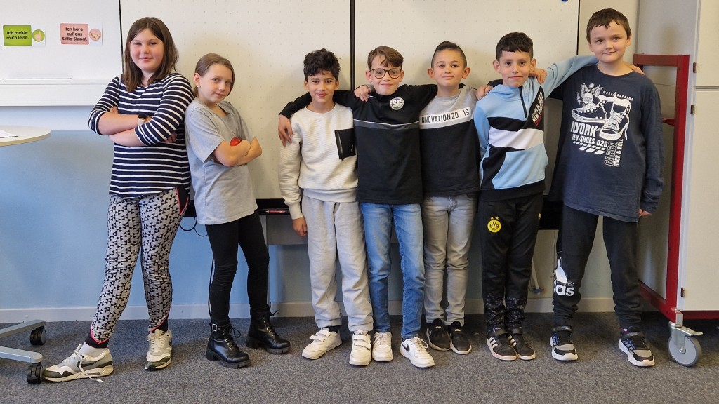 Schülerinnen und Schüler der fünften Klasse von der Gemeinschaftsschule Dudweiler