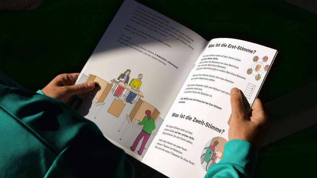 Eine Broschüre zur Bundestagswahl in leichter Sprache