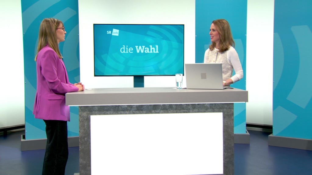 Jeanne Dillschneider, Landesvorsitzende der Grünen im Saarland, im SR-Studio