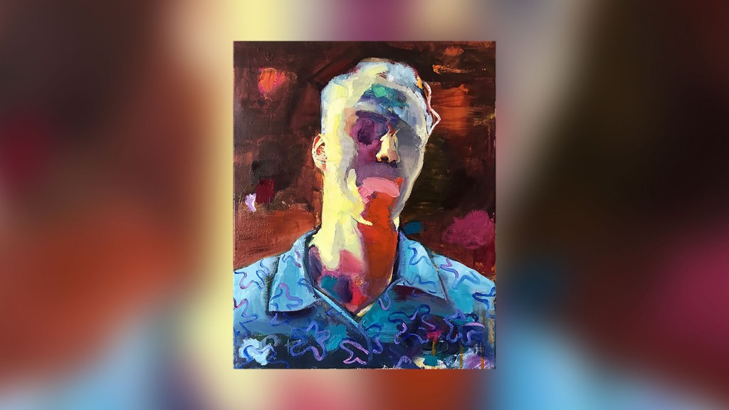 Armin Rohr, Ohne Titel (Lionheart), 2024, Acryl, Öl auf Leinwand, 50 x 40cm
