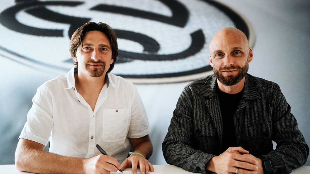 Foto: Der neue SV Elversberg-Trainer Vincent Wagner und Sportdirektor Ole Book