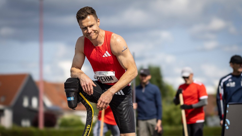 Foto: Markus Rehm posiert beim 60. Internationalen Pfingstsportfest in Rehlingen-Siersburg