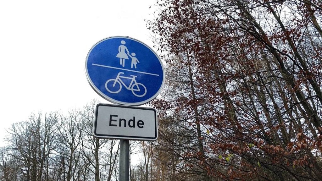 Ende eines Fahrradweges