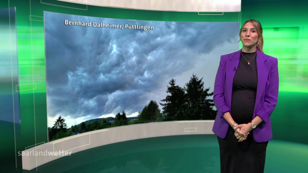 Foto: Lisa Daun im SR-Wetterstudio
