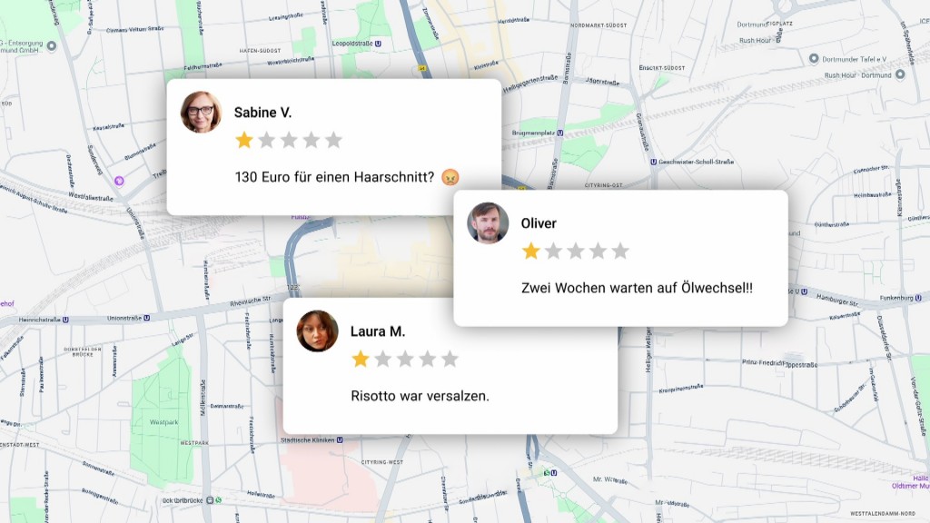 Foto: Bildschirmfoto mit Google-Bewertungen