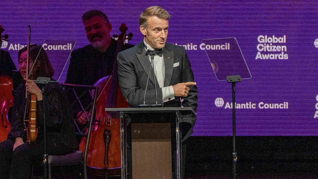 Frankreichs Staatspräsident Emmanuel Macron am 24.09.2025 bei den Global Citizen Awards in New York