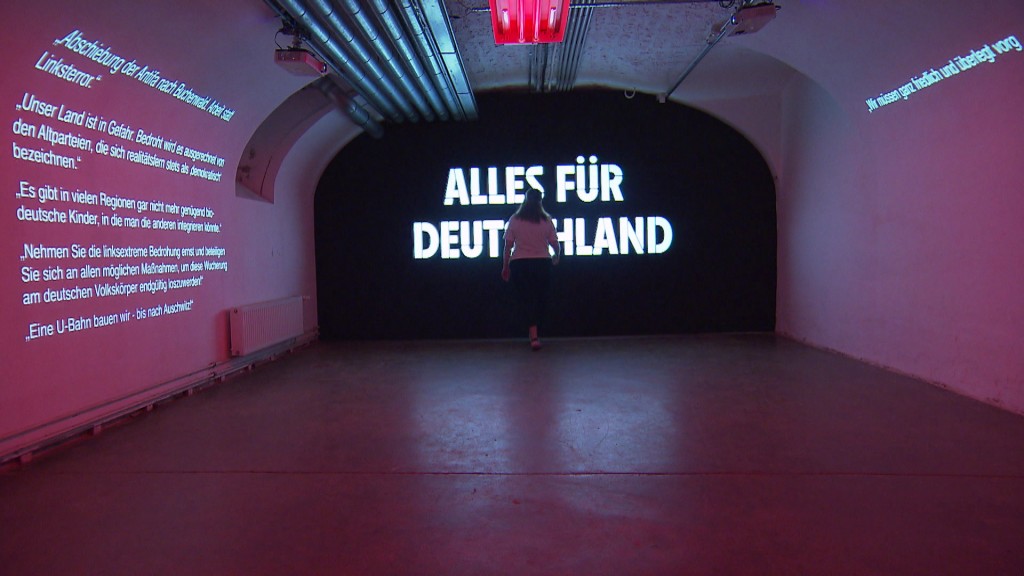 Foto: Lichtinstallation einer HBK-Studentin