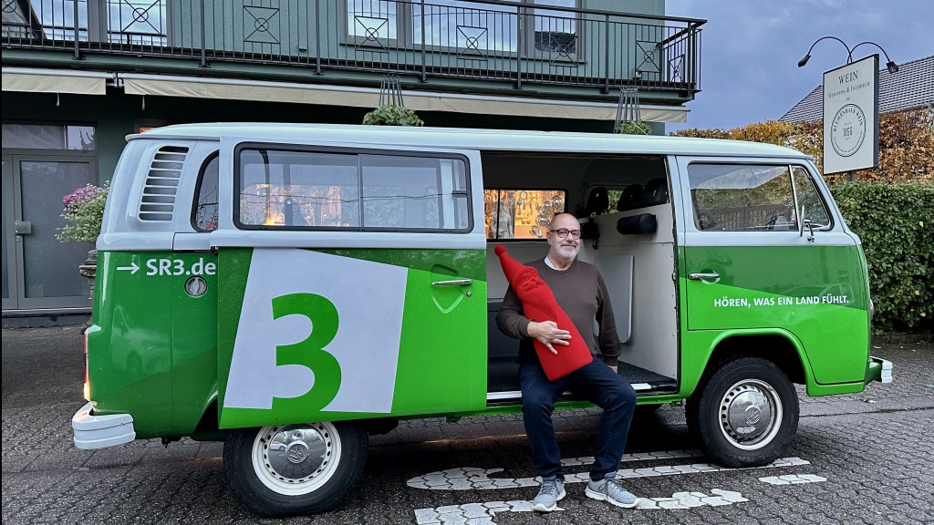 Florist Franz Josef Wein aus Lisdorf im GuMo-Mobil von SR 3