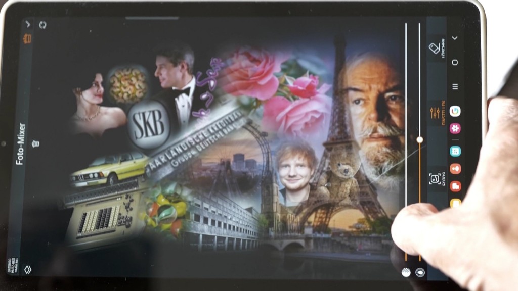 Foto: Beispiel Erinnerungscollage auf einem Tablet