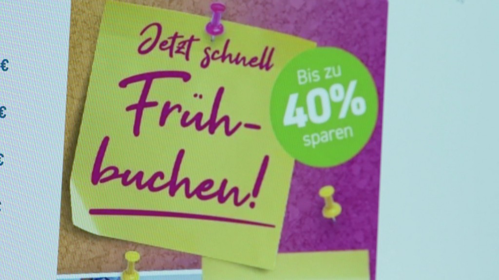 Foto: Werbung für Frühbucherrabatte