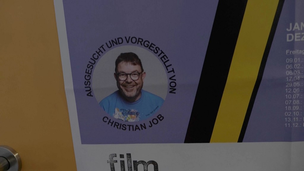 Plakat des Filmhauses mit Christian Job darauf