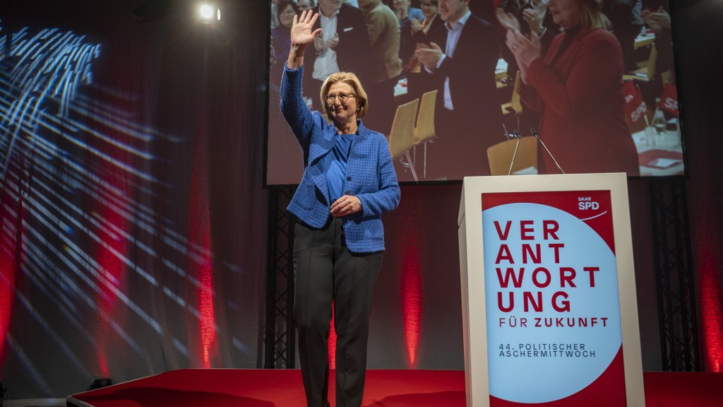 Ministerpräsidentin Anke Rehlinger beim politischen Aschermittwoch der SPD 2026