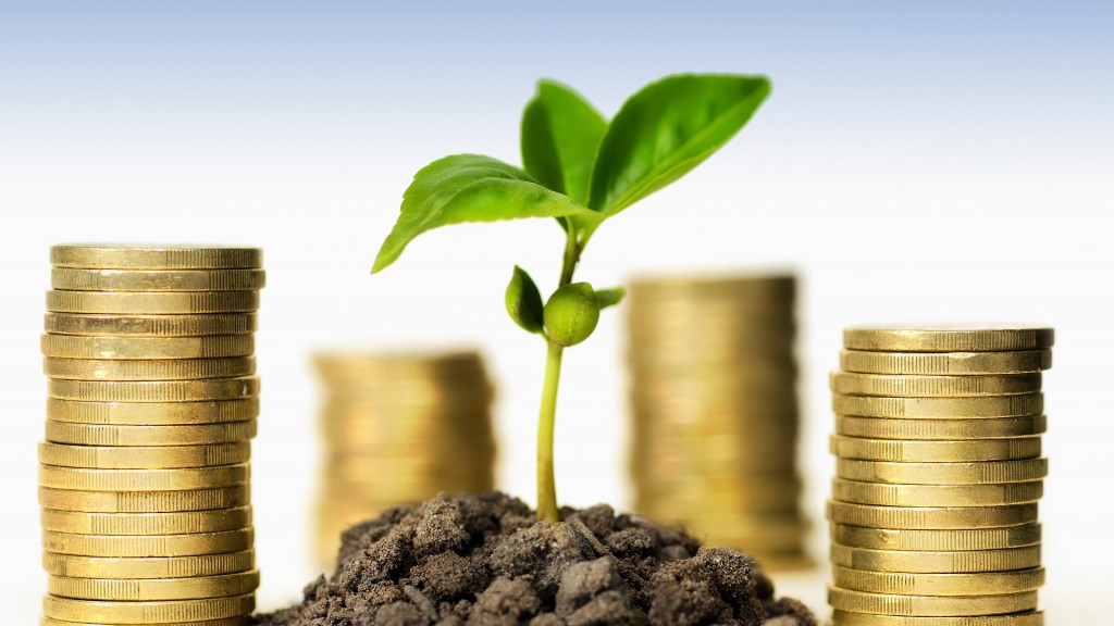 Grüner Spross und Geldmünzen, Geldanlage 